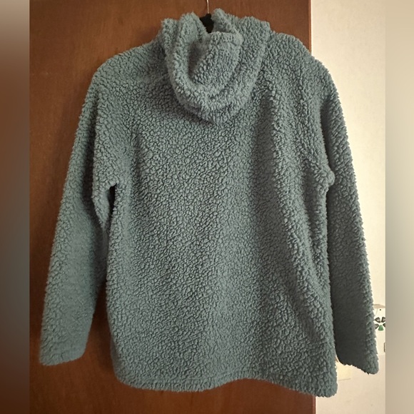 DB SUNDAY BLUE/GREY HOODED SHERPA SWEATSHIRT SIZE MEDIUM NWOT - Picture 3 of 3